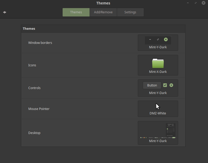 Linux Mint 19 themes