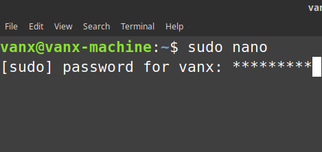 Linux Mint 19 password shows "*" in terminal