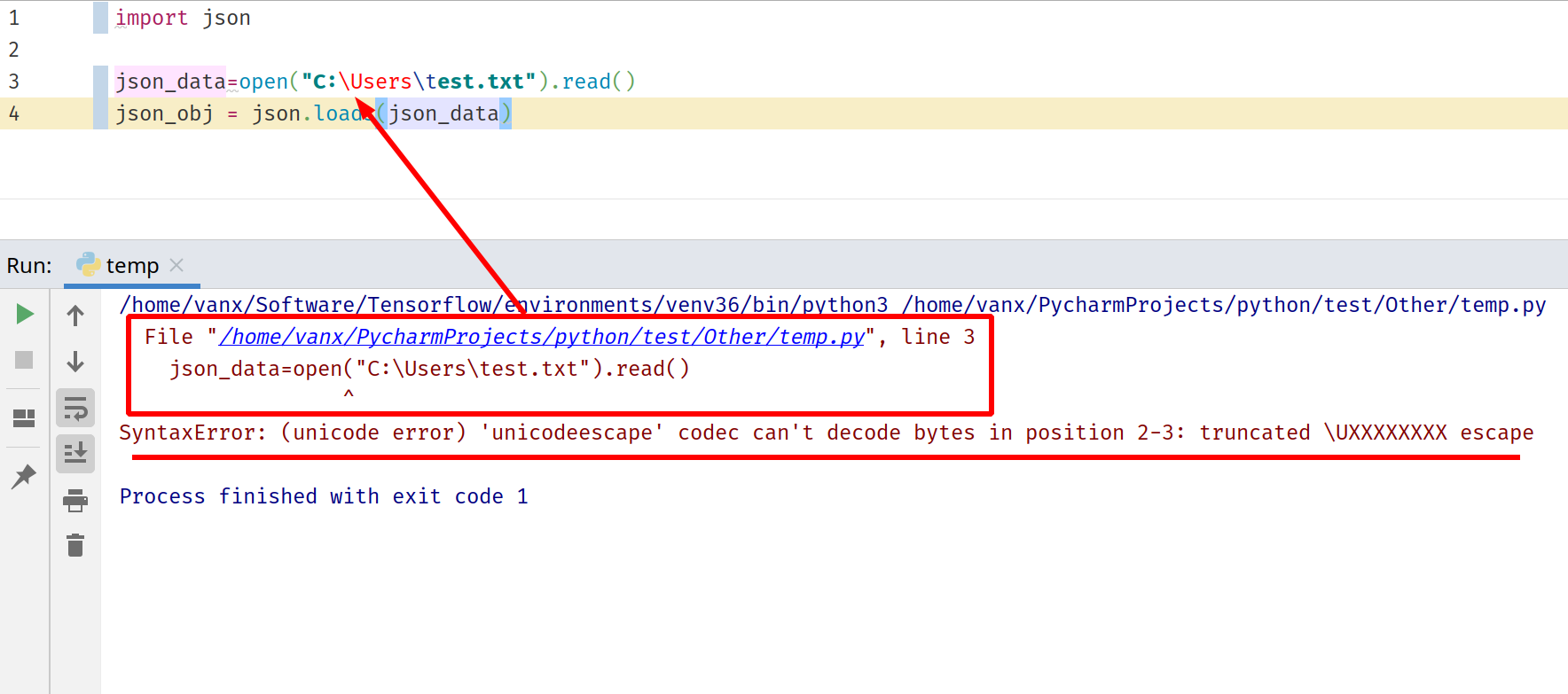 Python SyntaxError unicode Error unicodeescape Codec Can t Decode 