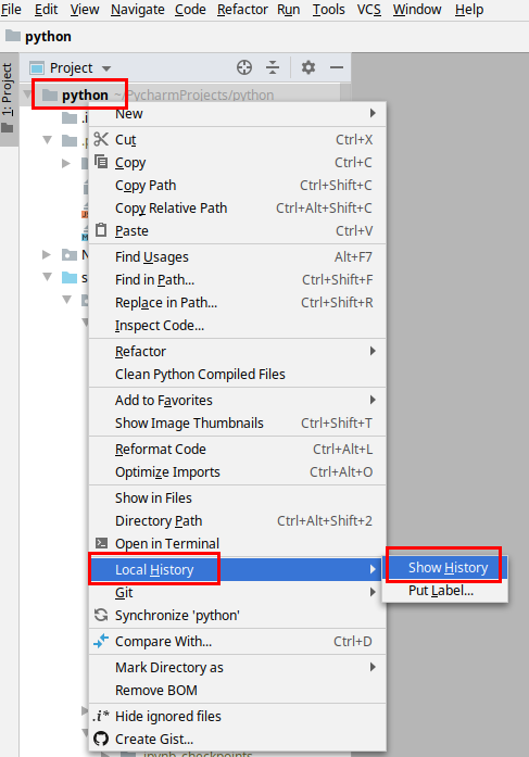 pycharm_restore_deleted_local_history