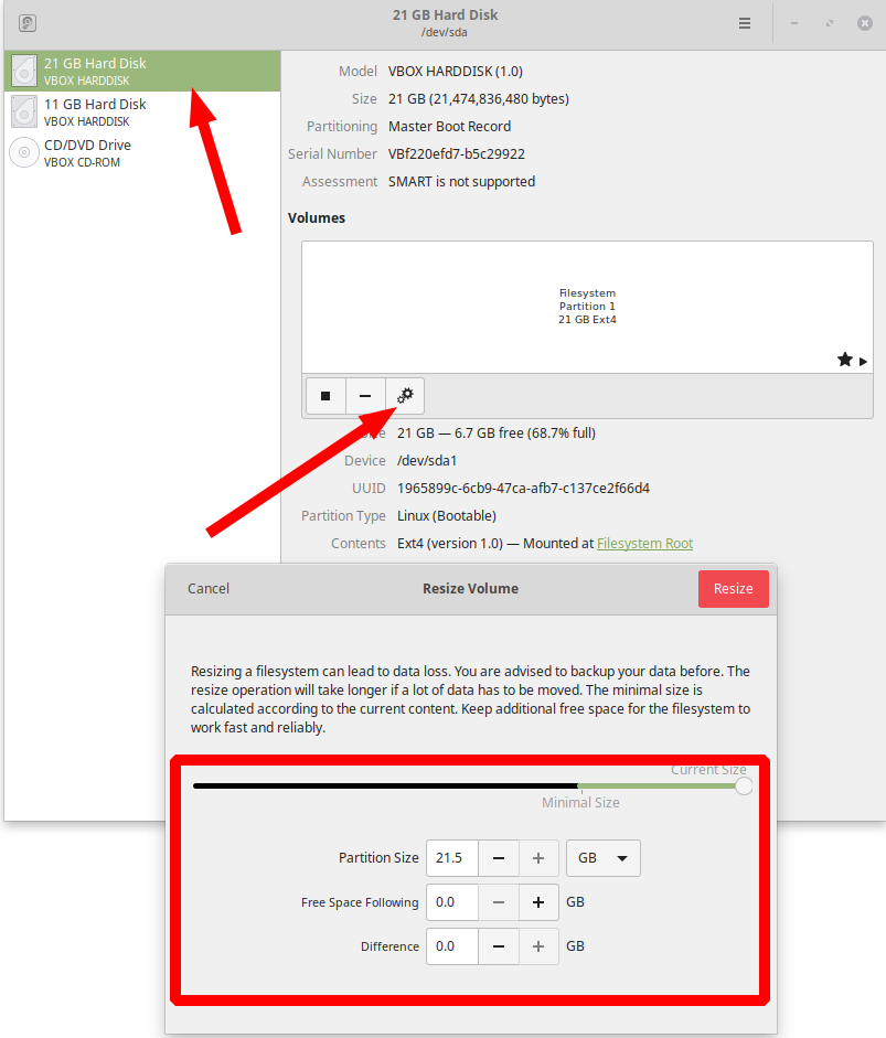 linux_mint_increase_partition_size