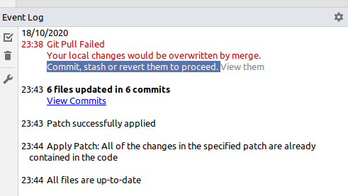 pycharm-git-pull-failed-local-changes-overwritten