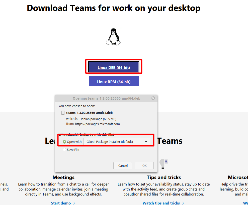 download microsoft teams for linux