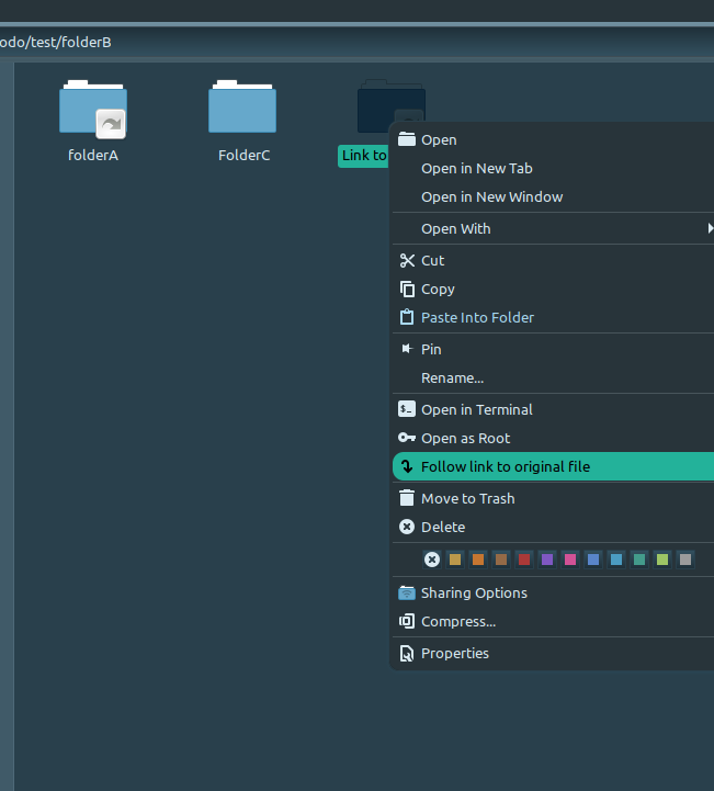 linux mint create folder link