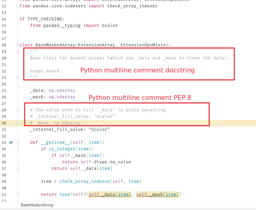 how to comment python code in pycharm