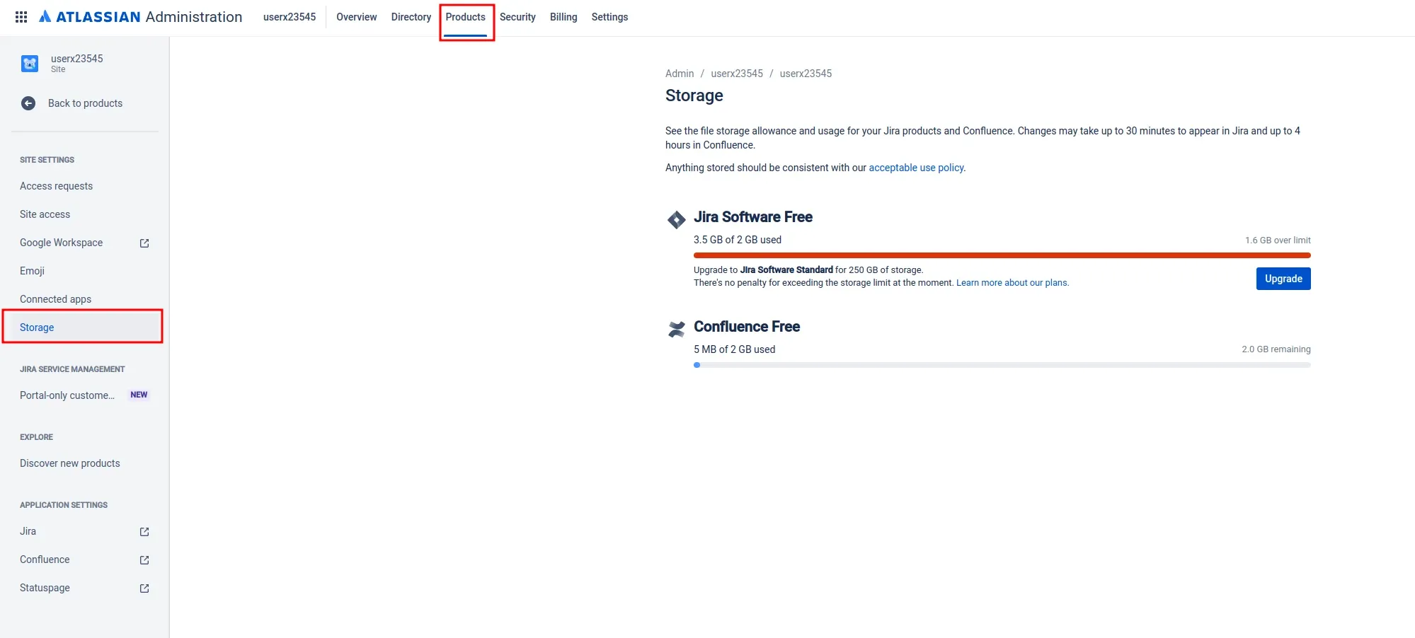 Fix Jira - You have exceeded the Free plan's 2 GB storage limit.